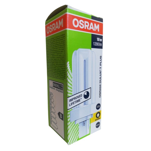 Ampoule Osram DT18827 Dulux-T Plus GX24D-2 18W/827 avec démarreur 2 broches